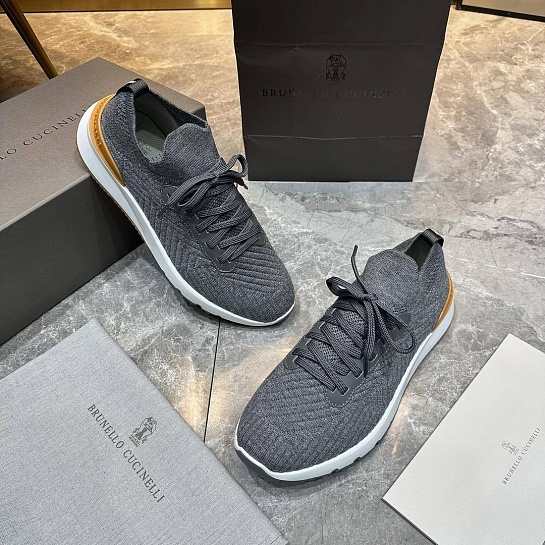 Мужские кроссовки Brunello Cucinelli knitted - Grey