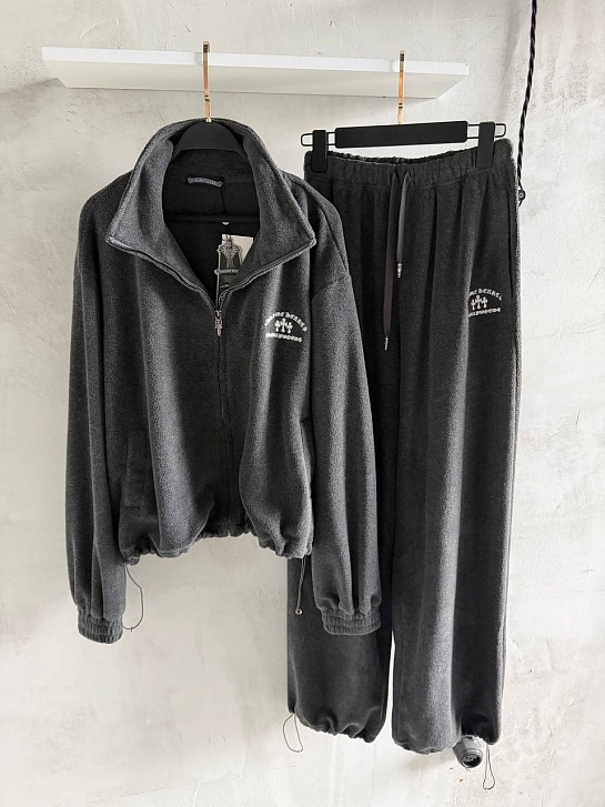 Женский серый костюм Chrome Hearts premium