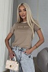 Женская бежевая футболка MIU MIU premium