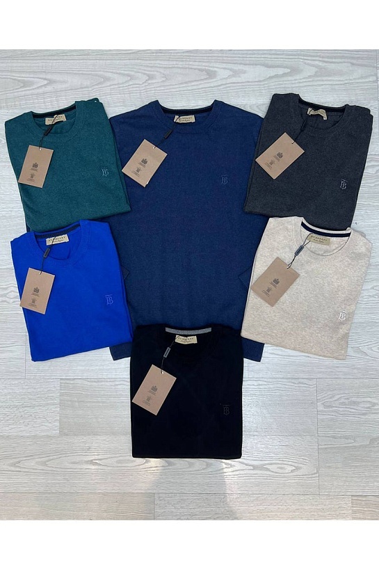 Мужской бежевый джемпер Burberry TB logo-embroidered