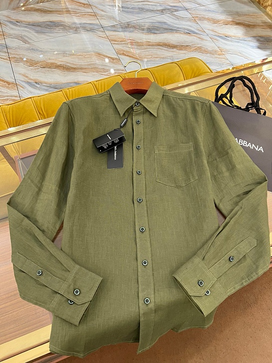 Льняная рубашка Dolce & Gabbana Premium - Khaki