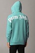Бирюзовое оверсайз худи Palm Angels Classic logo-print
