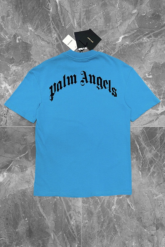 Голубая оверсайз футболка Palm Angels Leopard Bear