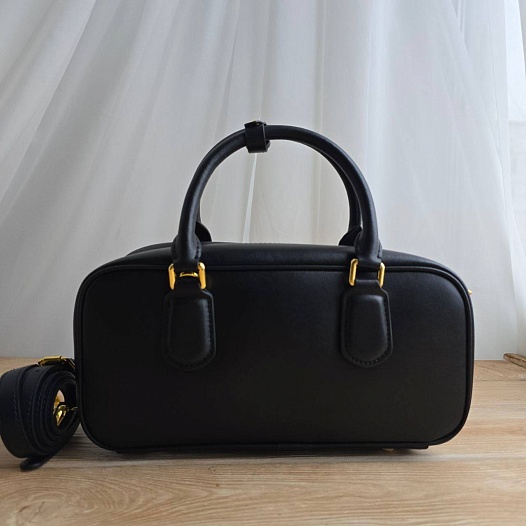 Кожаная сумка MIU MIU 28x15 см - Black   