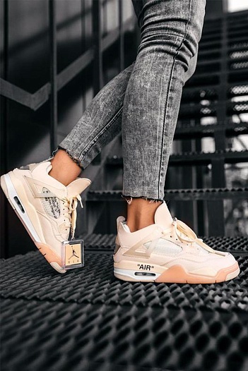 Кроссовки Nike Air Jordan 4 Retro x Off-White "Sail"   