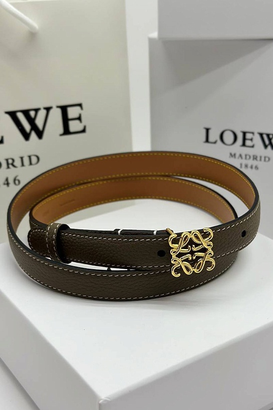 Женский кожаный ремень Loewe Anagram - ширина 2 см, длина 75 / 80 / 85 / 90 см (2 расцветки)