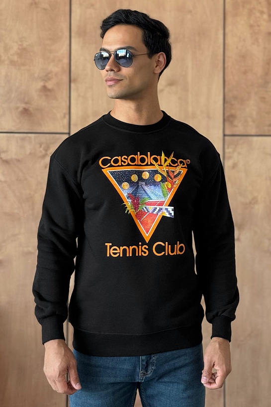 Чёрный свитшот Casablanca tennis club