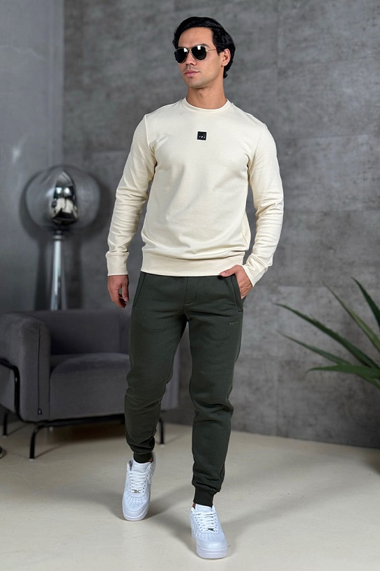 Штаны на флисе Hugo Boss зелёного цвета