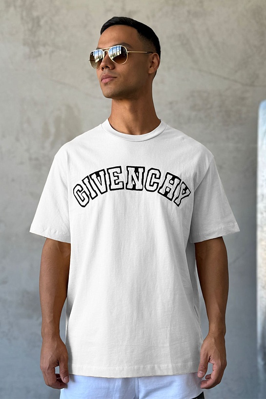 Белая оверсайз футболка Givenchy college logo-embroidered