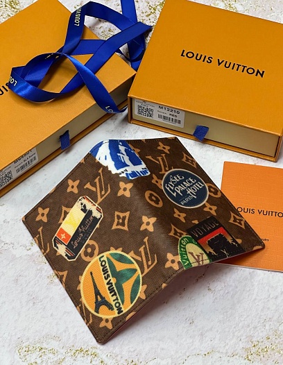 Кожаная обложка для паспорта Louis Vuitton Premium 10x14x2.5 см   