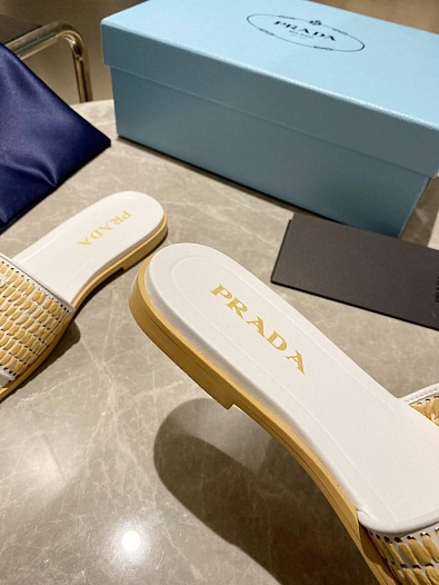 Женские шлёпанцы Prada Premium - White   
