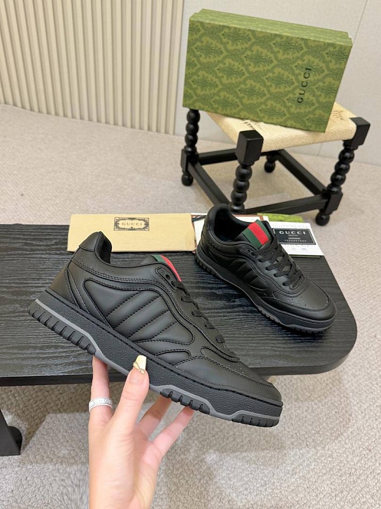 Мужские кожаные кроссовки Gucci Re-Web