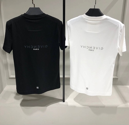Мужская белая футболка Givenchy mirrored-logo