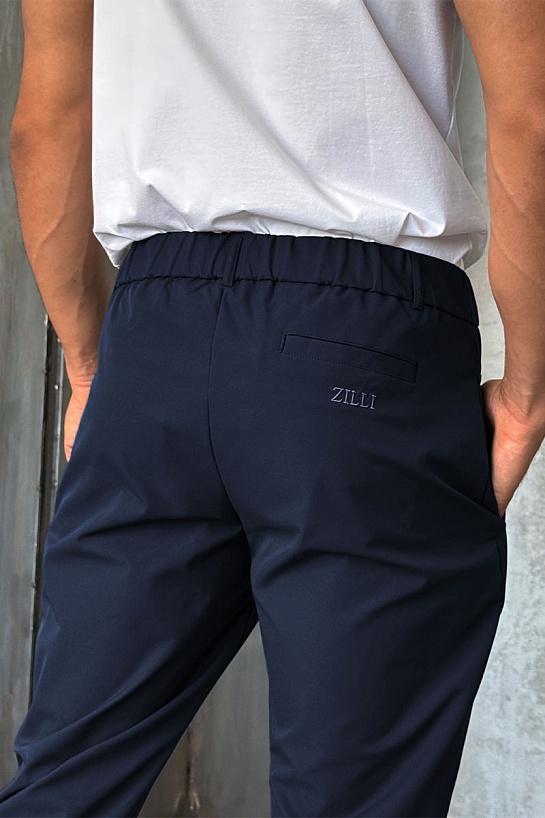 Мужские тёмно-синие брюки Zilli slim fit