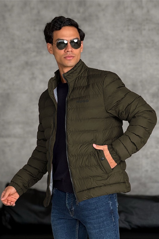 Мужская зелёная куртка Hugo Boss
