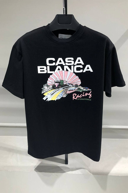 Чёрная оверсайз футболка Casablanca graphic-print