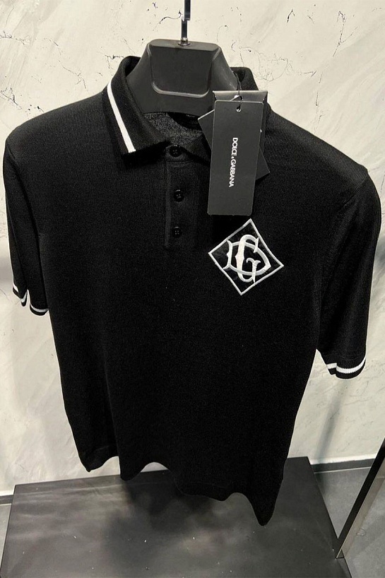 Классическое мужское поло Dolce&Gabbana чёрного цвета