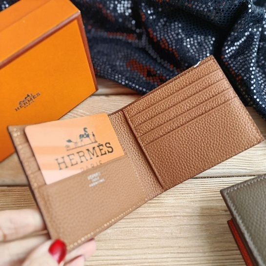 Кожаный кошелёк Hermes 12х10 см