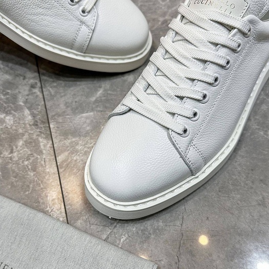 Мужские кроссовки Brunello Cucinelli grain leather - White   