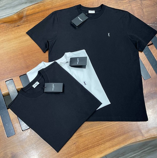 Мужская чёрная футболка Saint Laurent   
