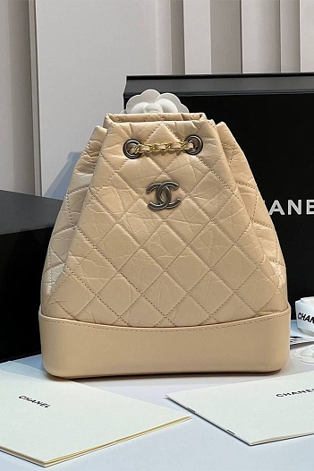 Женский рюкзак Chanel Gabrielle Premium  23x14.5x6 см - Beige   