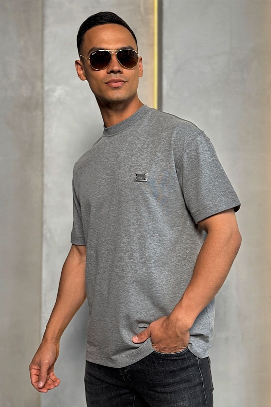 Футболка Dolce & Gabbana logo-plaque - Grey