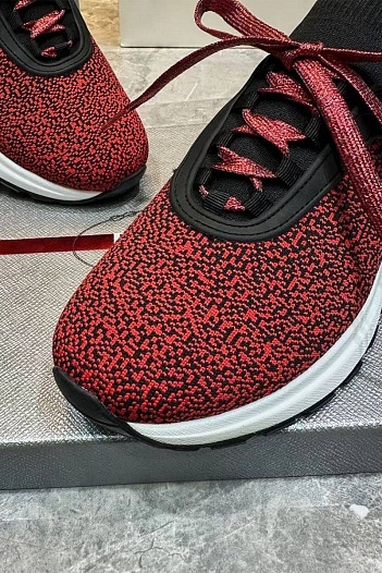 Мужские текстильные кроссовки Prada   