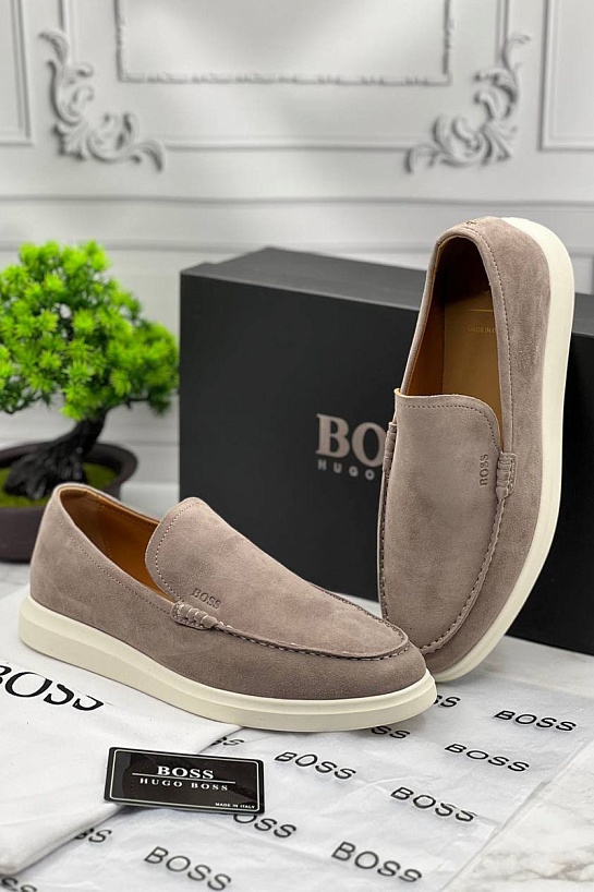 Мужские замшевые лоферы Hugo Boss Randy - Beige