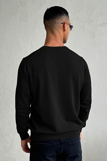 Мужской джемпер Tommy Hilfiger logo-embroidered - Black   