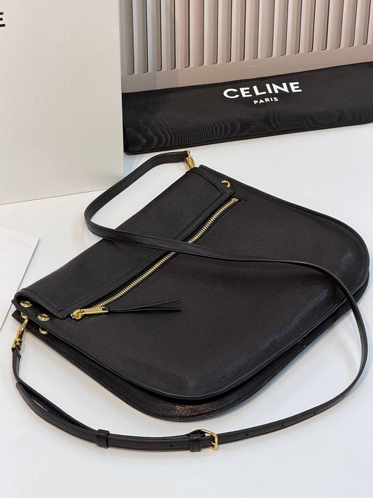 Кожаная сумка Celine Soft Triomphe Besace premium 34x25x13 см