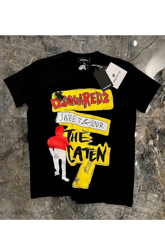 Чёрная футболка Dsquared2 graphic logo-print