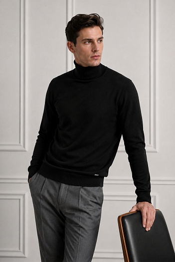 Мужская чёрная водолазка Maglione   