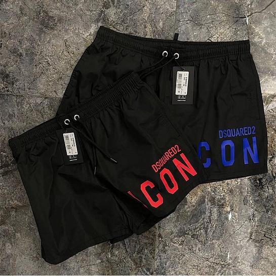 Мужские шорты Dsquared2 "ICON" - Black / Blue