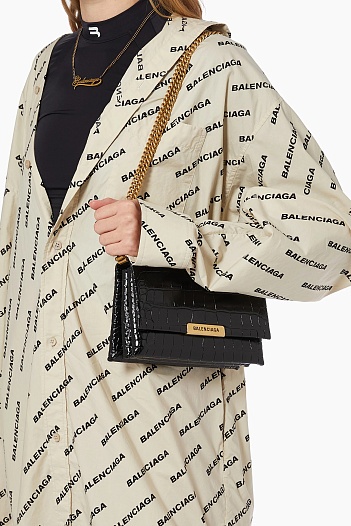 Кожаная сумка Balenciaga Triplet Crocodile-Effect 23x13 см   