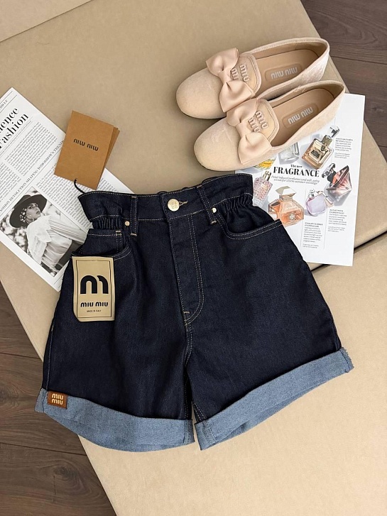Женская джинсовые шорты MIU MIU premium