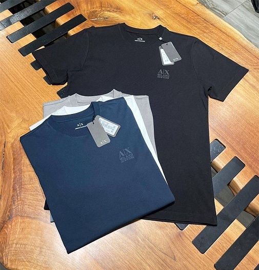 Тёмно-синяя футболка Armani Exchange Milano New York   