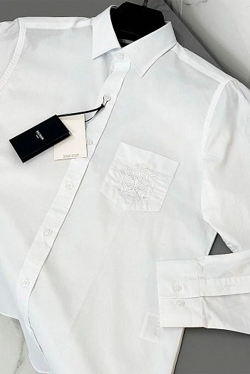 Мужская рубашка Balmain embroidered logo - White   