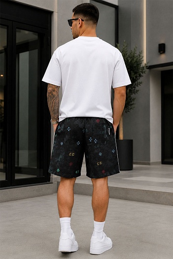 Мужские чёрные шорты Chrome Hearts premium   