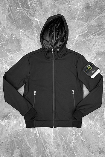 Мужская чёрная куртка Stone Island compass-patch   