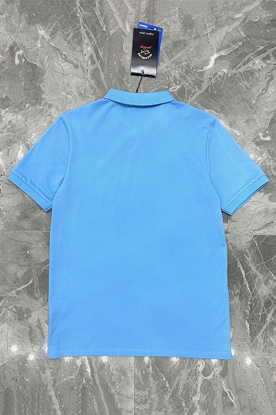 Голубое поло Paul & Shark logo-embroidered