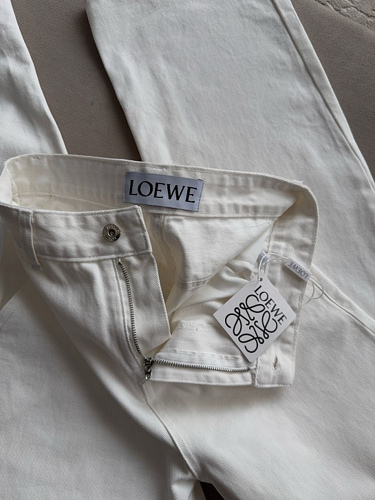 Женские джинсы белого цвета Loewe Slouchy
