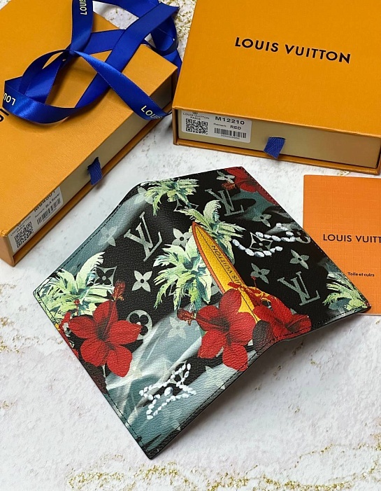 Кожаная обложка для паспорта Louis Vuitton Premium 10x14x2.5 см