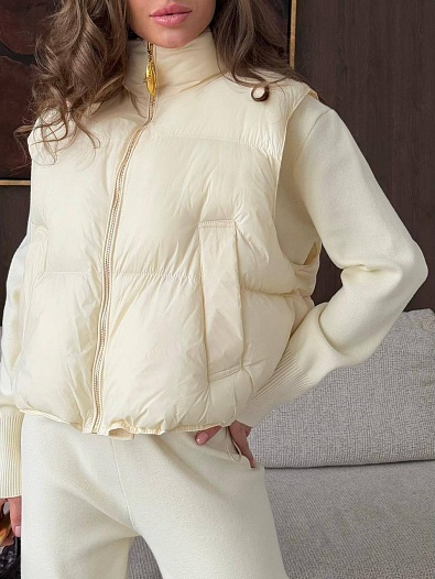 Женский костюм тройка на флисе Schiaparelli premium - White   