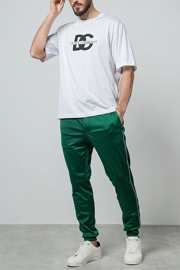 Мужская белая футболка Dolce & Gabbana logo-print   