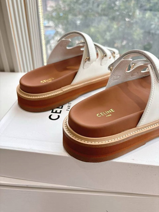 Женские шлёпанцы Celine Premium - White