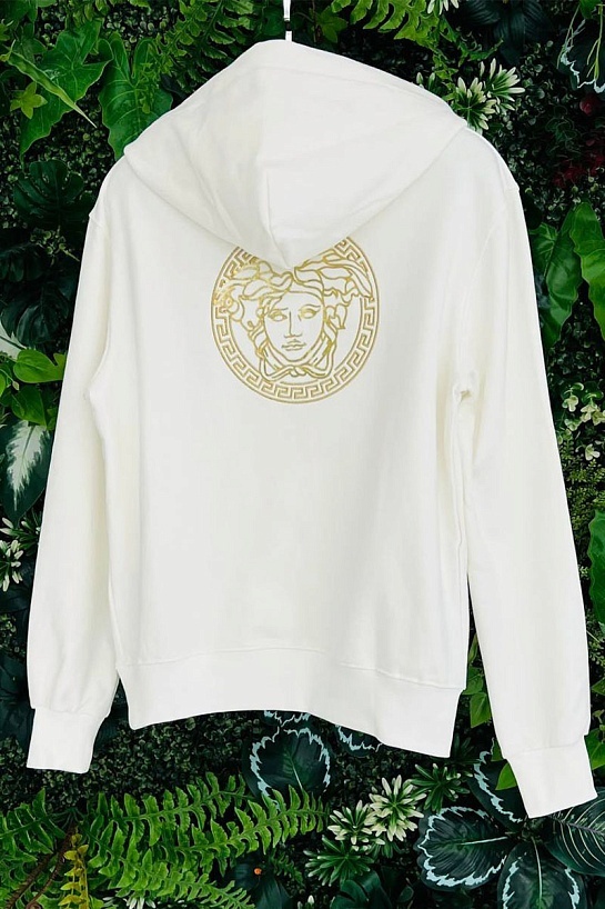 Белая мужская кофта Collaboration Fendi x Versace Fendace Logo