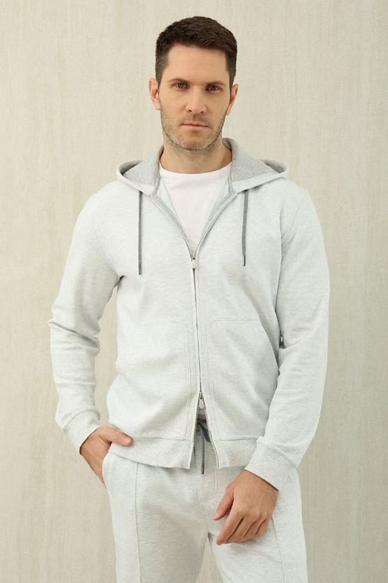 Кофта на молнии Brunello Cucinelli Premium - Light Grey