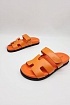 Женские кожаные сандалии Hermes Chypre - Orange