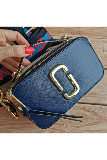 Кожаная сумка Marc Jacobs 25x16 см - Navy   