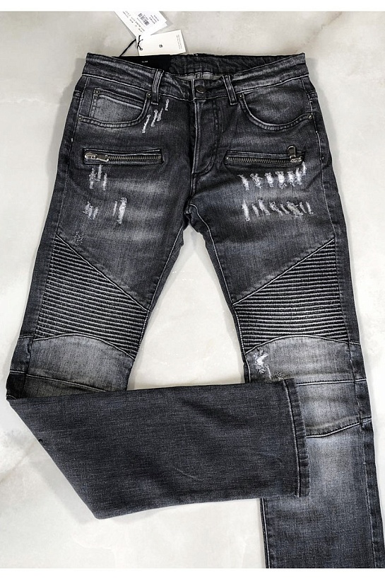 Мужские чёрные джинсы Balmain Paris Slim Fit